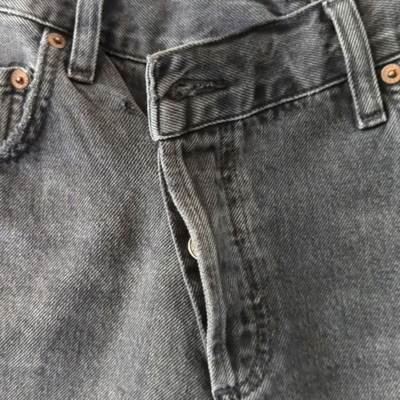 Agolde Criss Cross Upsized Denim Jean Shorts in Photogram Black - Picture 8 of 16